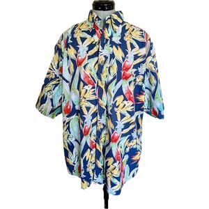 VTG 80s GITMAN BROS. Nordstrom Hawaiian Tropical Bird/Parrot Print Shirt, Size L